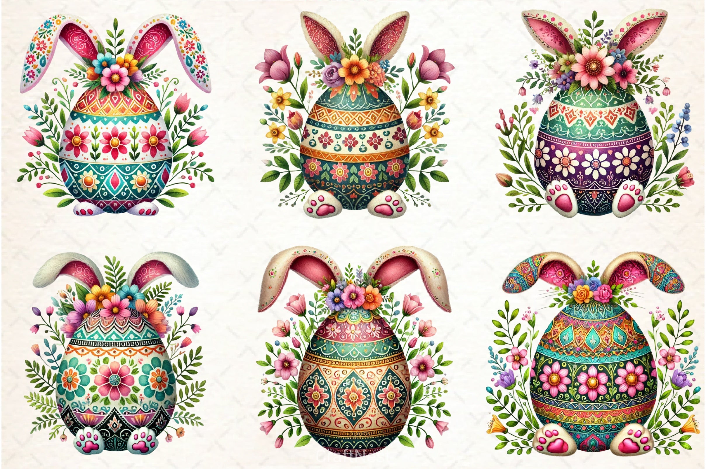 Spring Easter Egg Clipart Bundle - CraftNest - Digital Crafting and Art