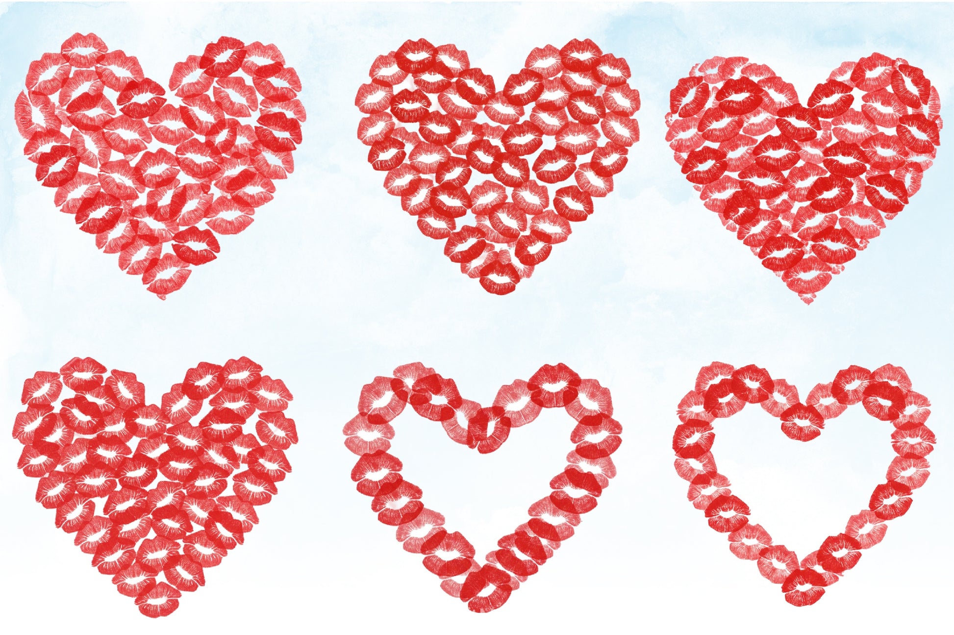 Heart Shaped Kissing Lips Clipart Bundle - CraftNest - Digital Crafting and Art