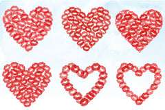Heart Shaped Kissing Lips Clipart Bundle - CraftNest - Digital Crafting and Art