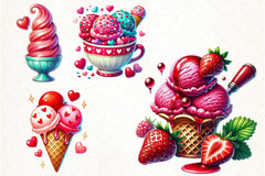 Valentine Ice Cream Clipart Bundle - CraftNest - Digital Crafting and Art