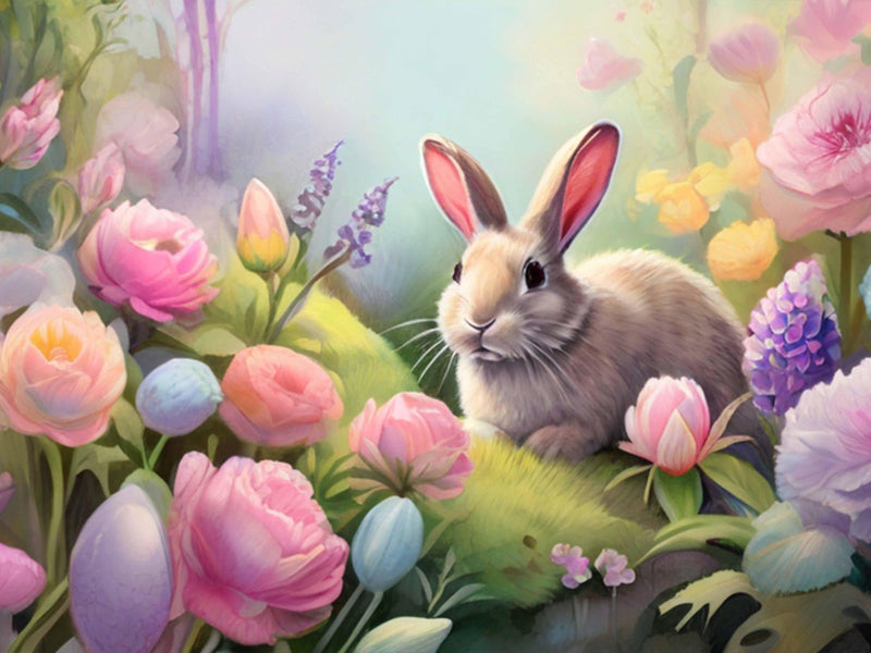 Easter Bunny Watercolor Seamless Pattern - CraftNest - Digital Crafting and Art