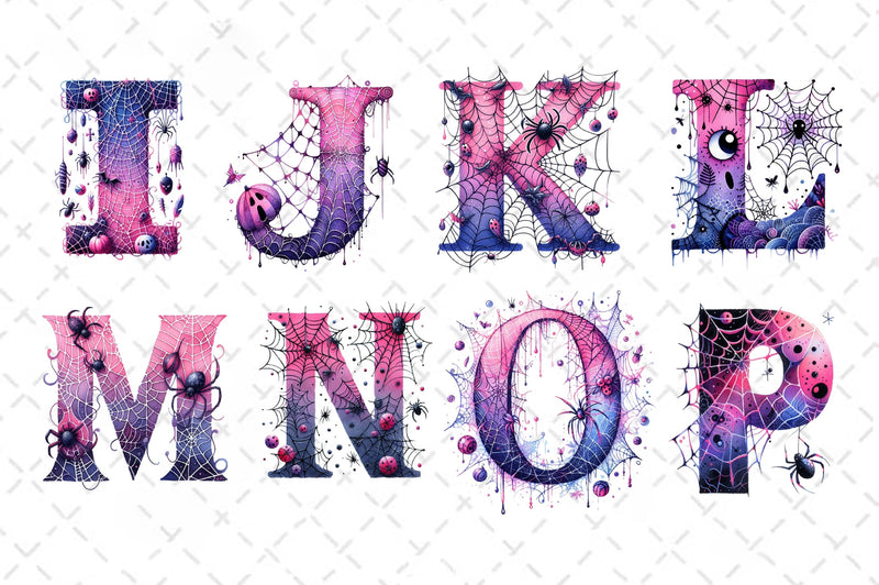 Spiderweb Doodle Letters Clipart Bundle - CraftNest - Digital Crafting and Art