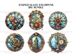 Stained Glass Steampunk Designs Clipart - CraftNest