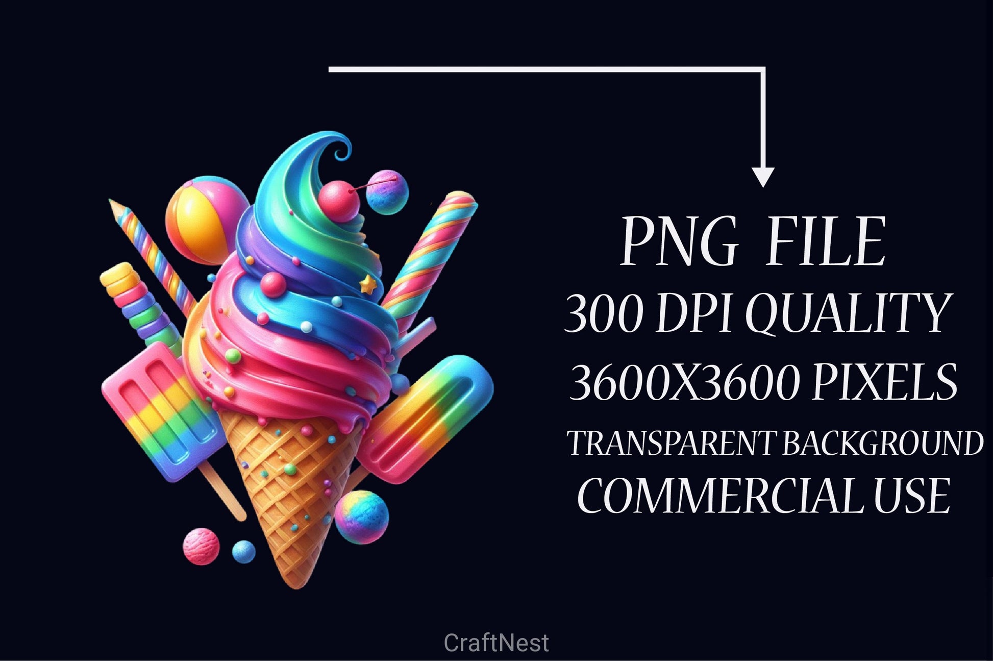 Ice Cream Clipart Bundle 2 - CraftNest - Digital Crafting and Art