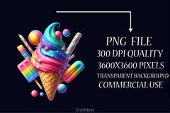 Ice Cream Clipart Bundle 2 - CraftNest - Digital Crafting and Art