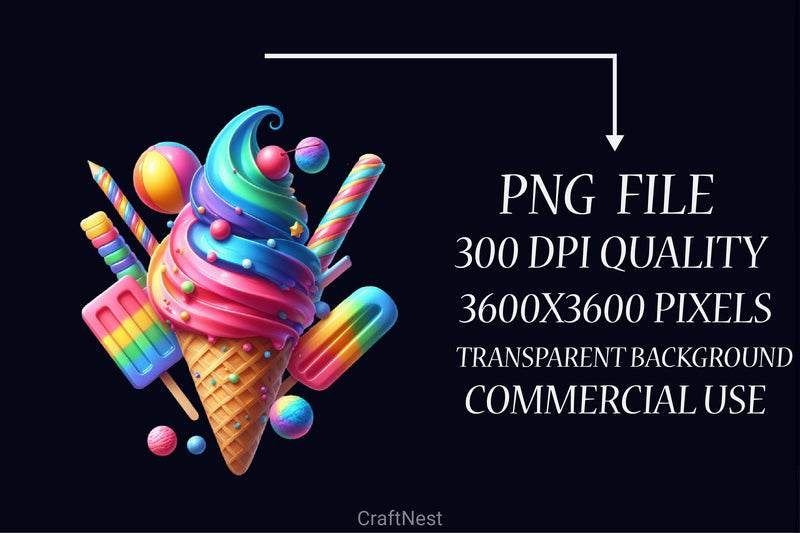 Ice Cream Clipart Bundle 2 - CraftNest - Digital Crafting and Art