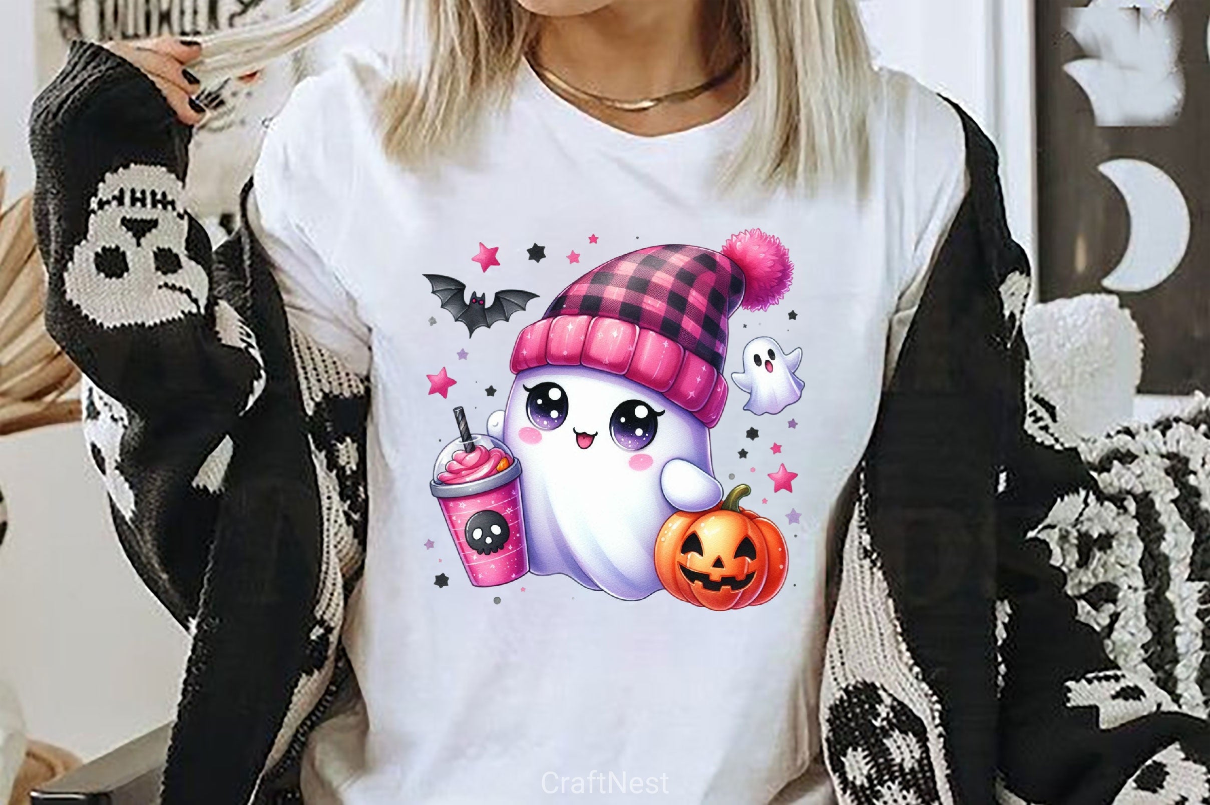 Cute Ghost Cute Halloween Clipart Bundle 22 - CraftNest - Digital Crafting and Art