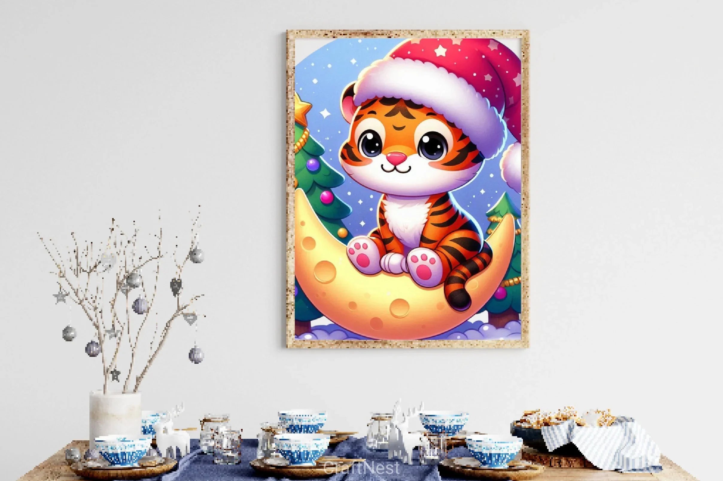 Cute Christmas Tiger Clipart Bundle 2 - CraftNest - Digital Crafting and Art