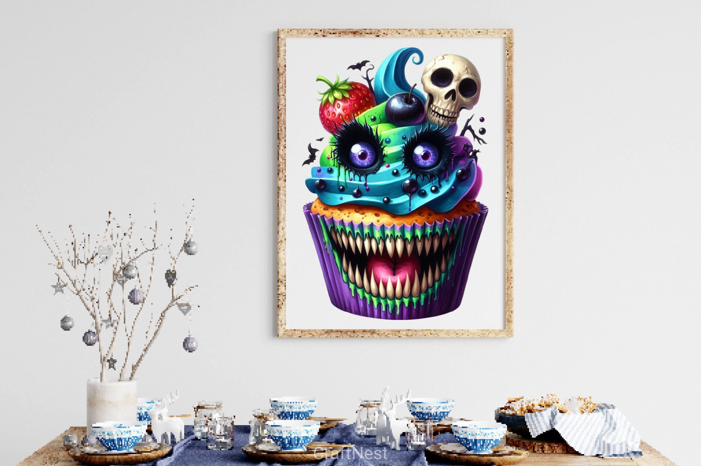 Scary Halloween Cupcake Clipart Bundle 2 - CraftNest - Digital Crafting and Art