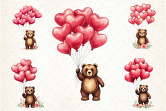 Valentine Teddy Bear Clipart Bundle 2 - CraftNest - Digital Crafting and Art