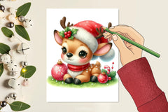 Cute Christmas Reindeer Clipart Bundle - CraftNest - Digital Crafting and Art
