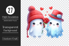 Lovely Ghost Valentine's Day Clipart Bundle - CraftNest - Digital Crafting and Art