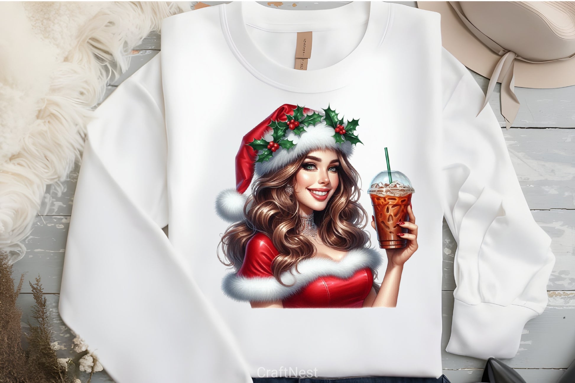 Christmas Coffee Girl Clipart Bundle - CraftNest - Digital Crafting and Art