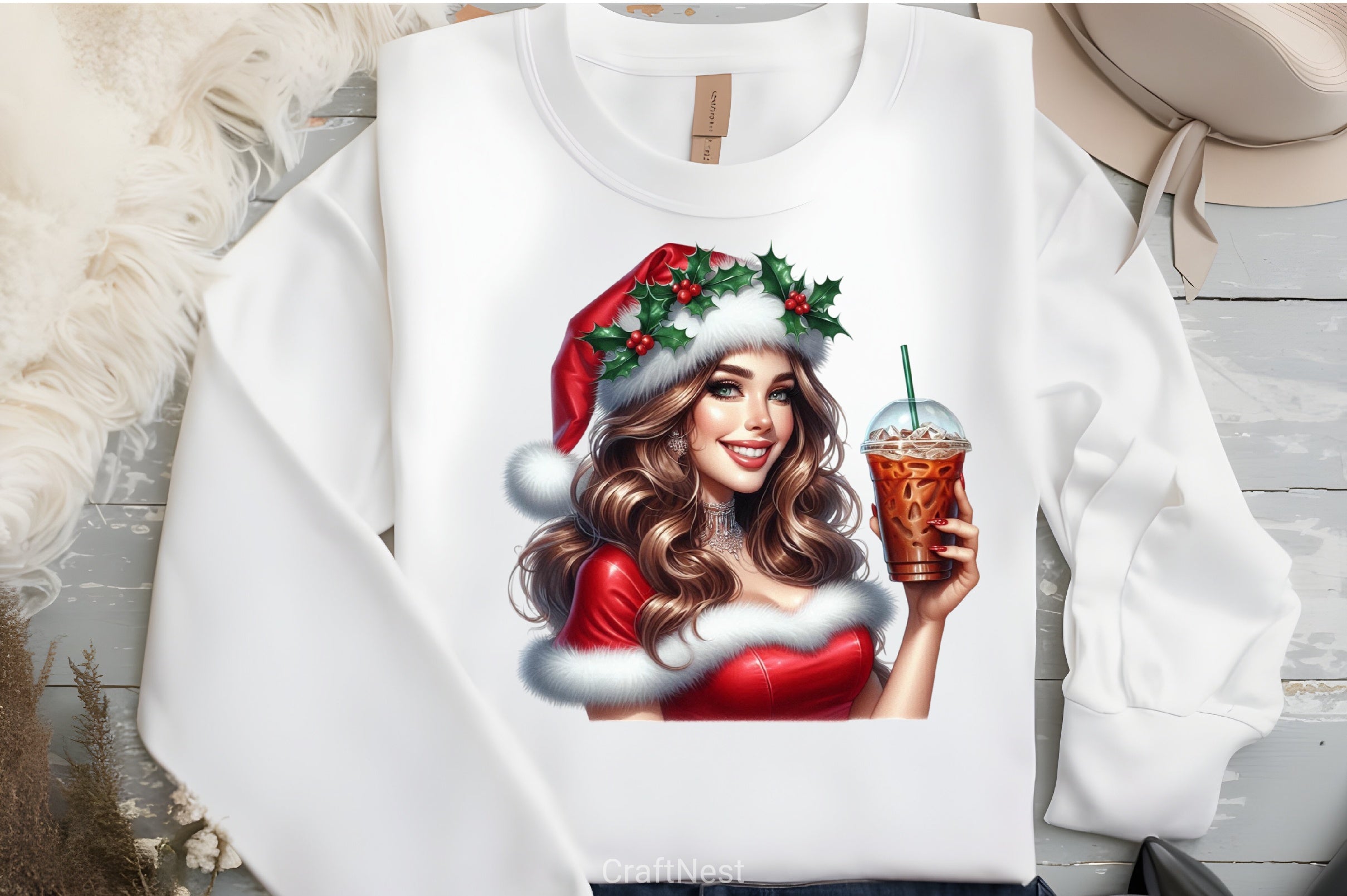 Christmas Coffee Girl Clipart Bundle - CraftNest - Digital Crafting and Art