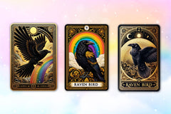 Raven Bird Tarot Card Clipart Bundle 17 - CraftNest - Digital Crafting and Art