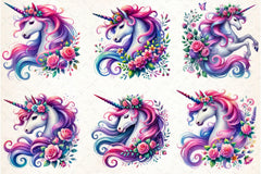 Cute Unicorn Clipart Bundle 5 - CraftNest - Digital Crafting and Art