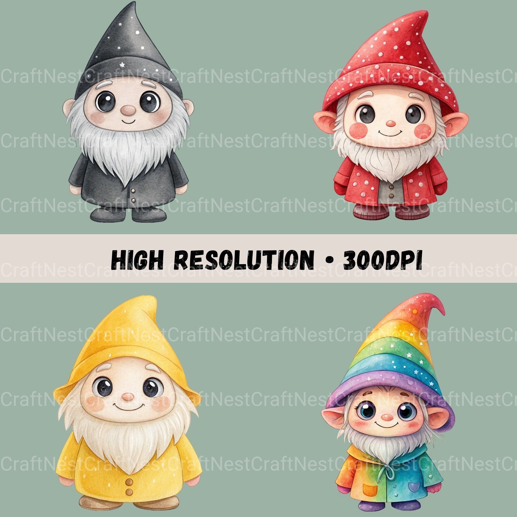 Gnomes Clipart Bundle - CraftNest - Digital Crafting and Art