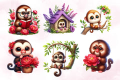 Cute Monkey Clipart Bundle 2 - CraftNest - Digital Crafting and Art
