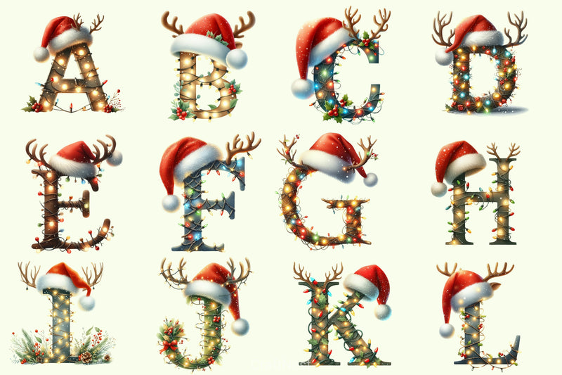 Christmas Alphabet Clipart Bundle - CraftNest - Digital Crafting and Art