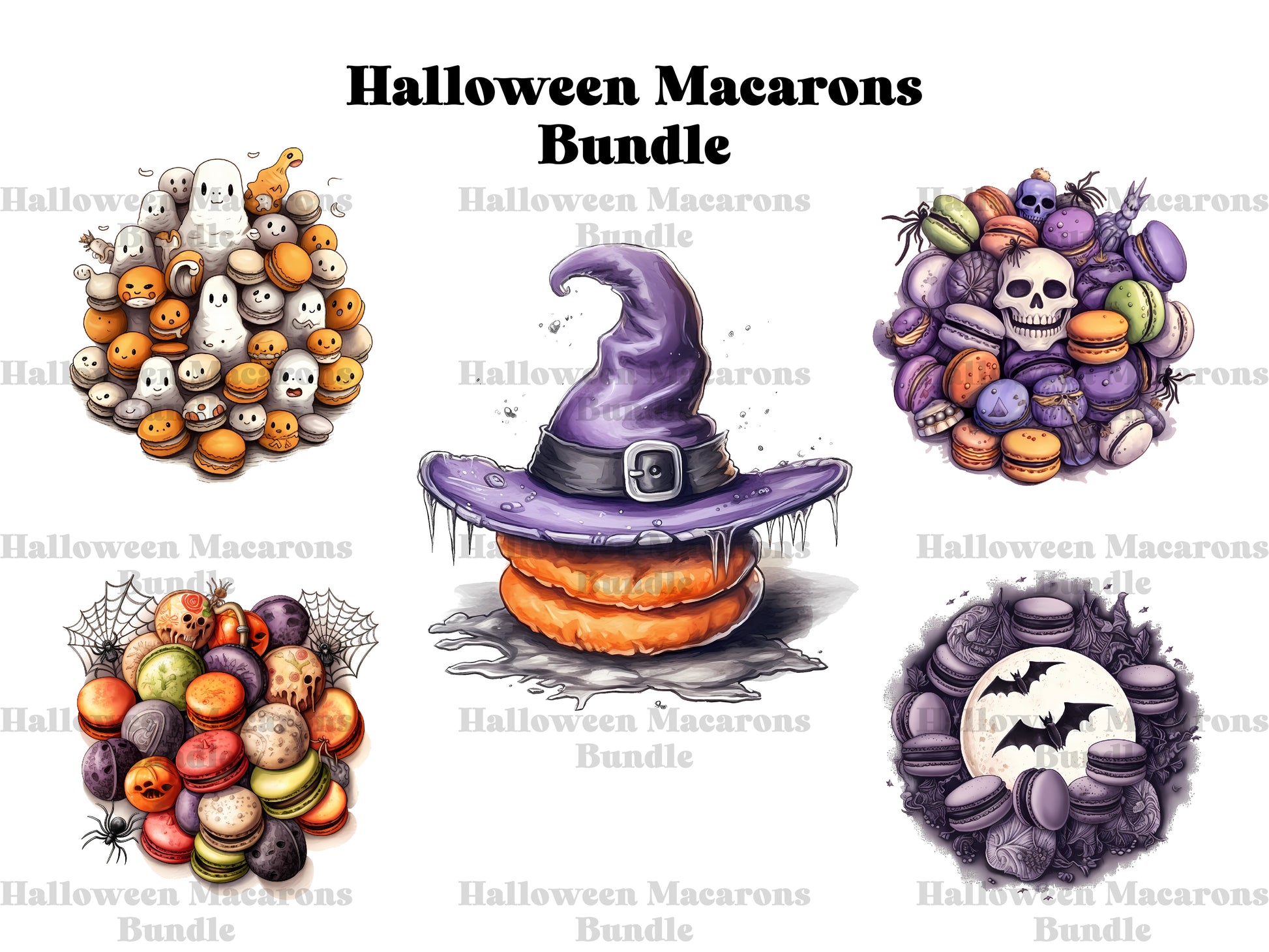 Halloween Macarons Clipart - CraftNest