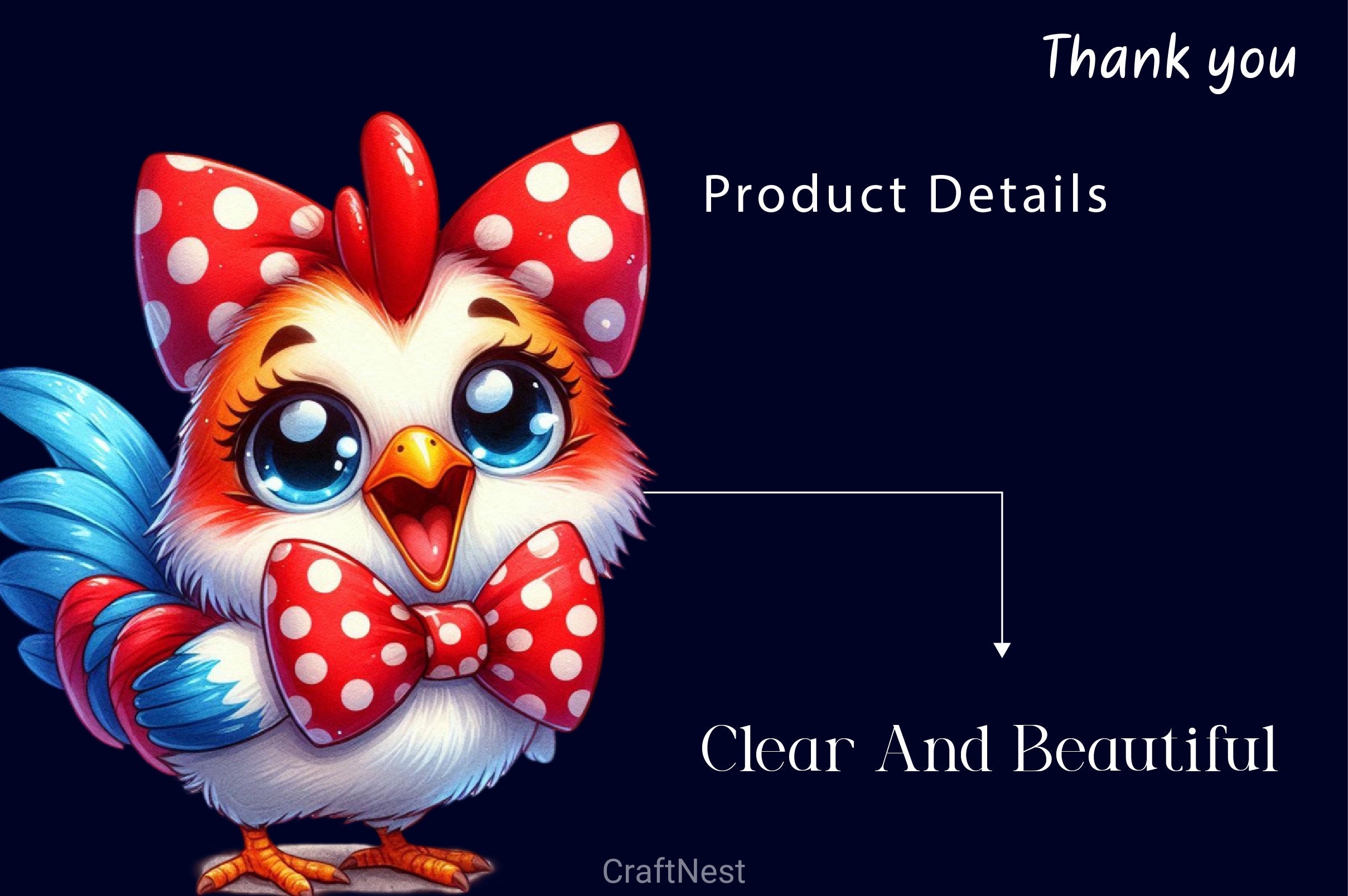 Polka Dot Chickens Bow Clipart Bundle 2 - CraftNest - Digital Crafting and Art