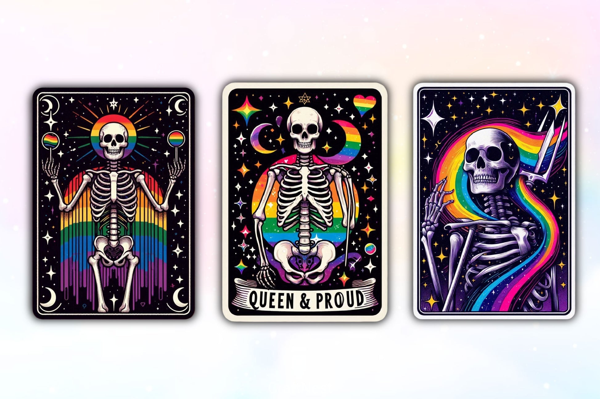 LGBTQ Pride Skeleton Tarot Card Clipart Bundle - CraftNest - Digital Crafting and Art
