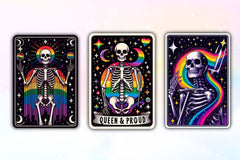 LGBTQ Pride Skeleton Tarot Card Clipart Bundle - CraftNest - Digital Crafting and Art
