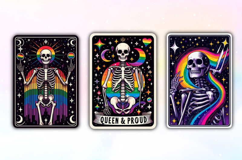 LGBTQ Pride Skeleton Tarot Card Clipart Bundle - CraftNest - Digital Crafting and Art