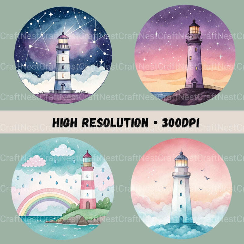 Lighthouses Updated Clipart Bundle - CraftNest - Digital Crafting and Art
