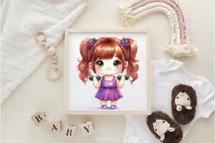 Cute Little Girl With Gym Clipart Bundle - CraftNest - Digital Crafting and Art