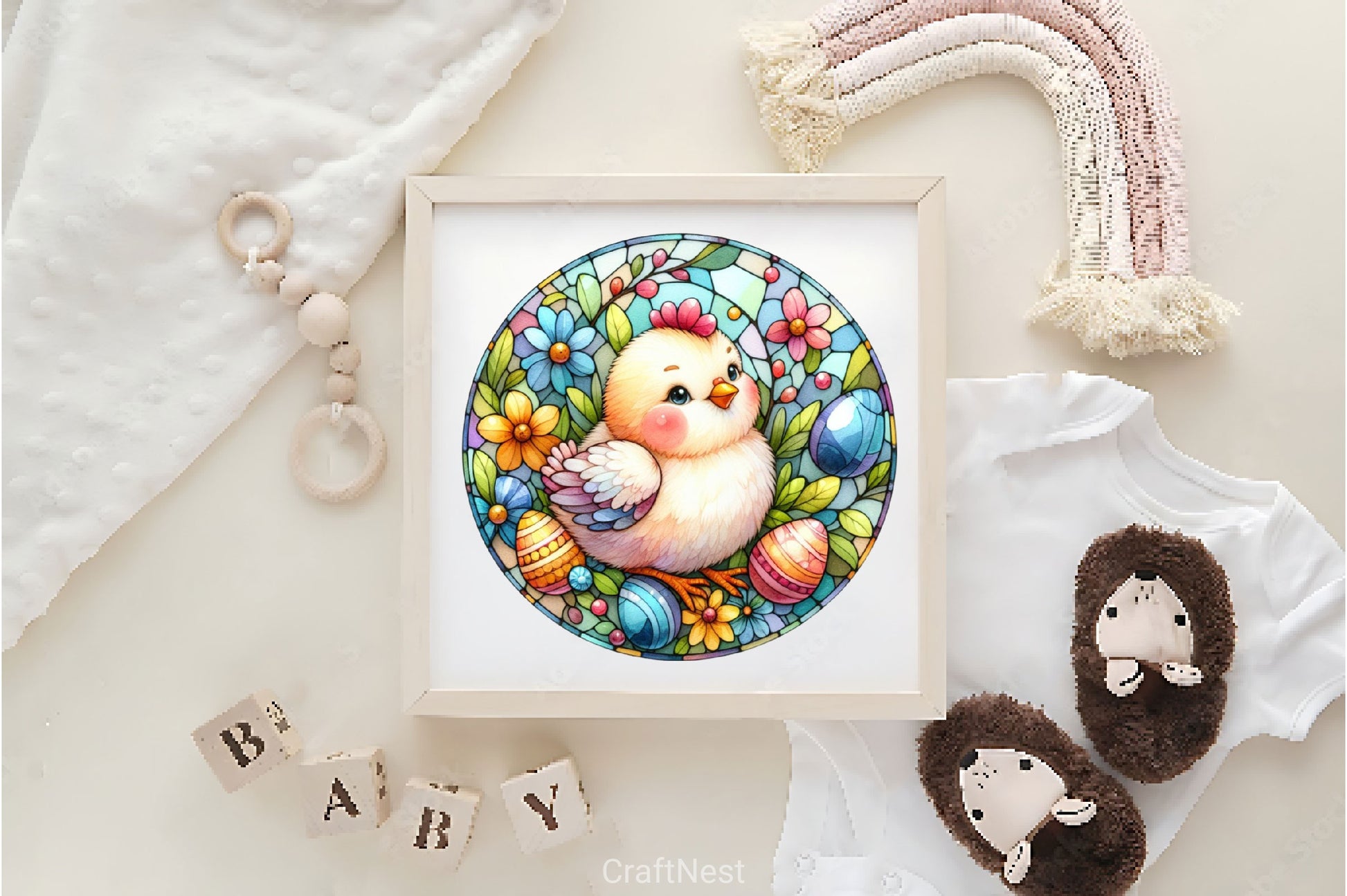 Stained Glass Easter Chick Clipart Bundle 3 - CraftNest - Digital Crafting and Art