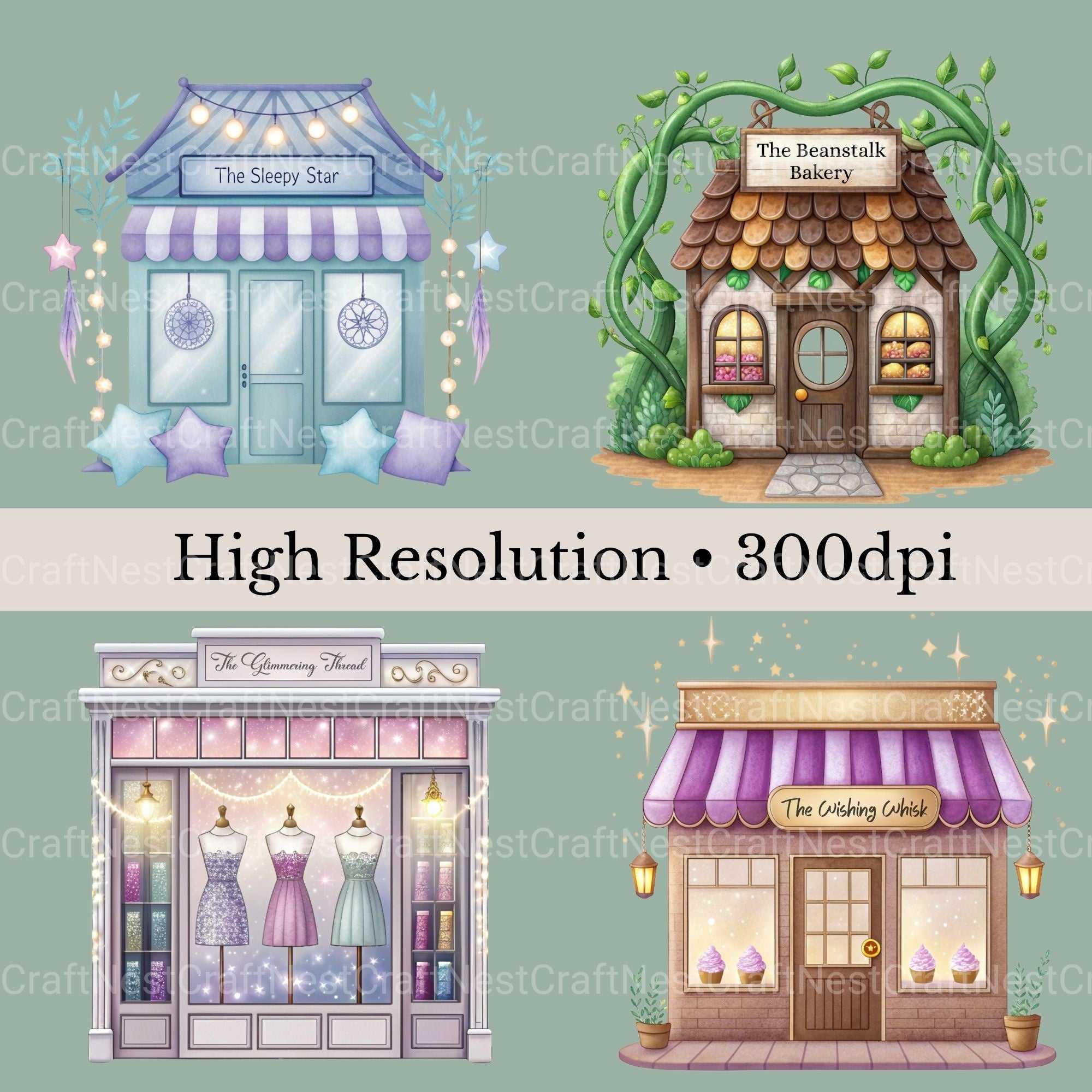 Enchanted Village Shops Clipart Bundle - CraftNest - Digital Crafting and Art