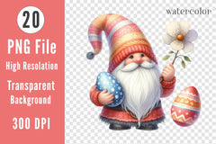 Watercolour Easter Gnomes Clipart Bundle - CraftNest - Digital Crafting and Art
