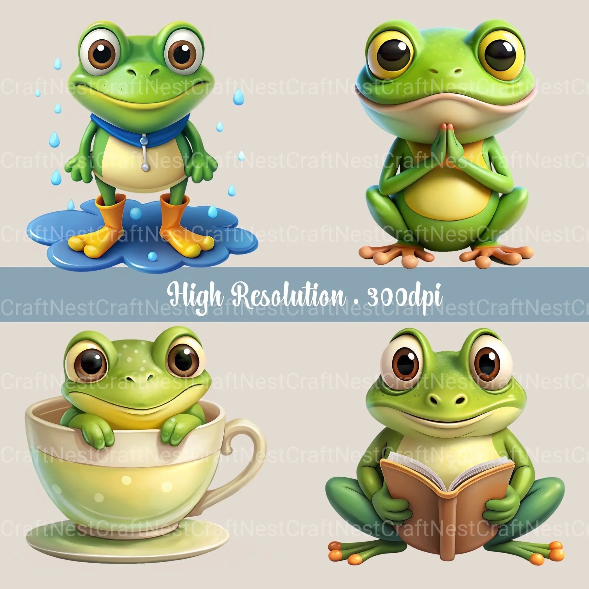 Frogs Clipart Bundle 2 - CraftNest - Digital Crafting and Art