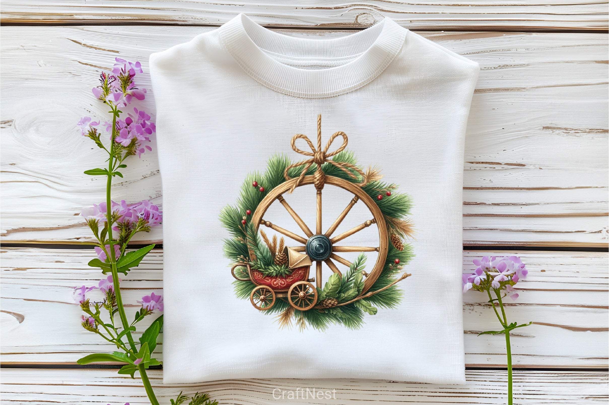 Christmas Wagon Wheel Ornament Clipart Bundle - CraftNest - Digital Crafting and Art