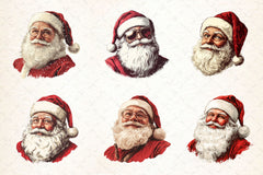 Vintage Santa Claus Christmas Clipart Bundle - CraftNest - Digital Crafting and Art