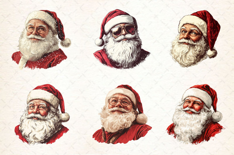 Vintage Santa Claus Christmas Clipart Bundle - CraftNest - Digital Crafting and Art