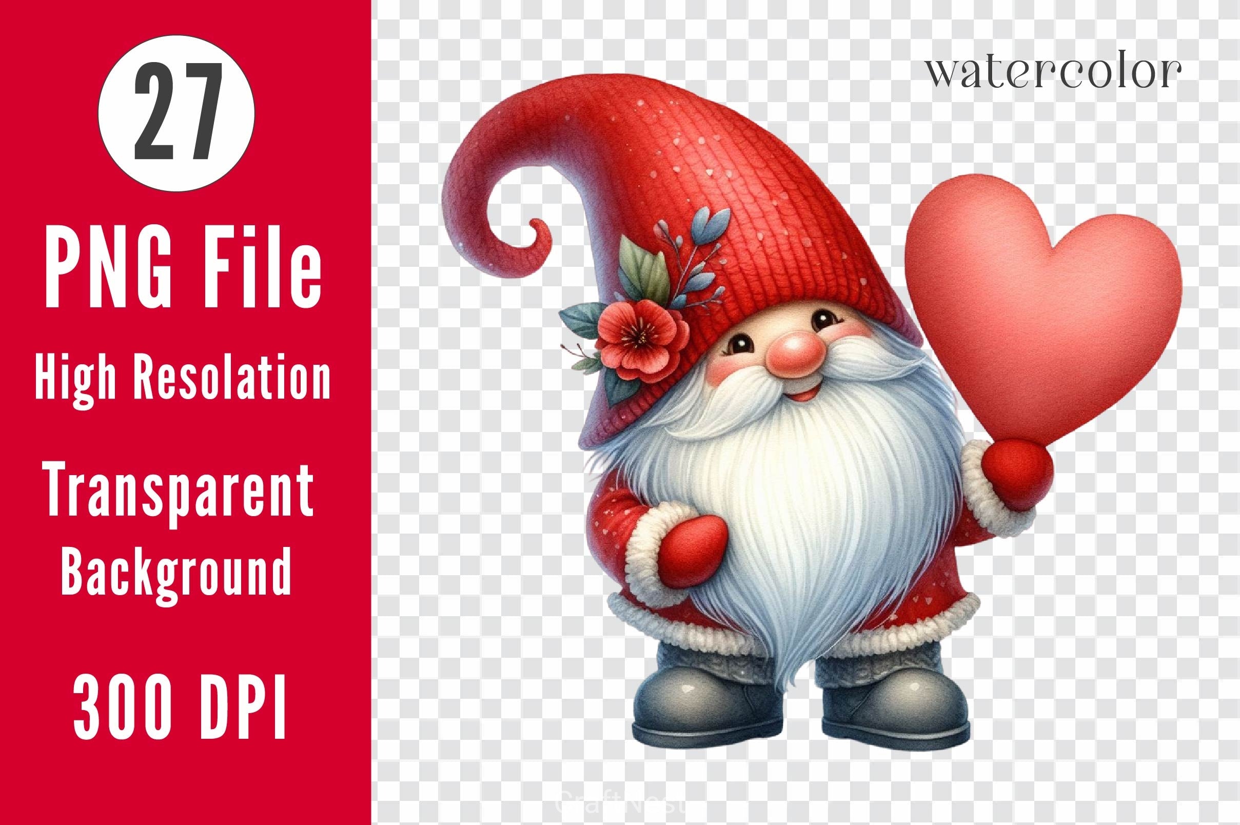 Valentine Gnome Clipart Bundle - CraftNest - Digital Crafting and Art