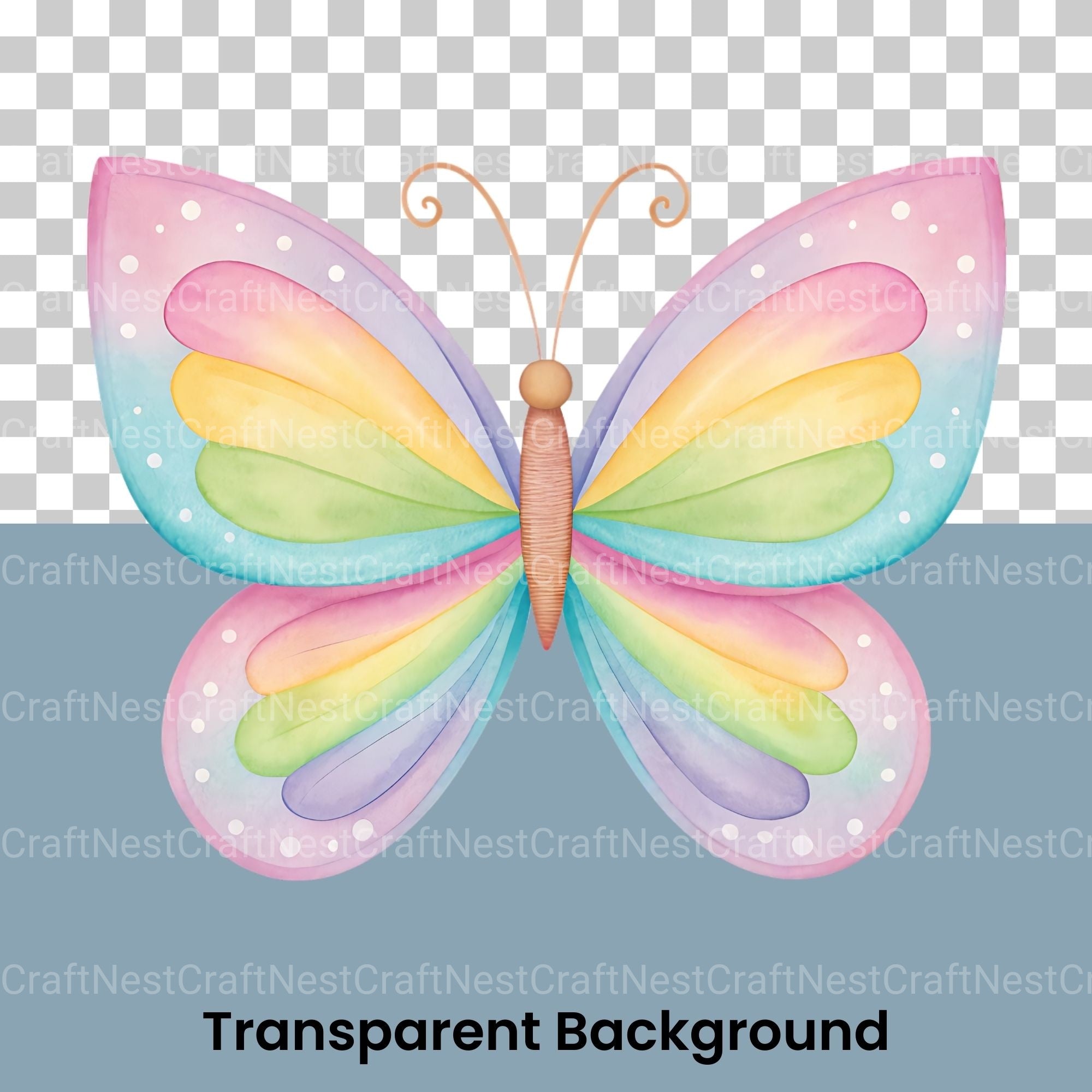 Pastel Butterflies Clipart Bundle - CraftNest - Digital Crafting and Art