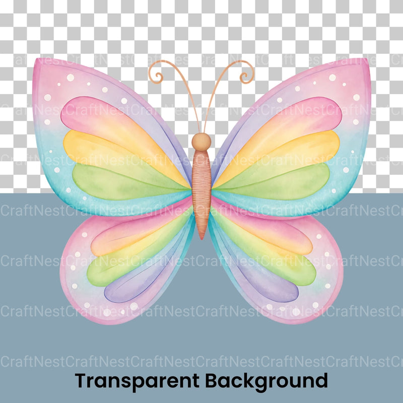 Pastel Butterflies Clipart Bundle - CraftNest - Digital Crafting and Art