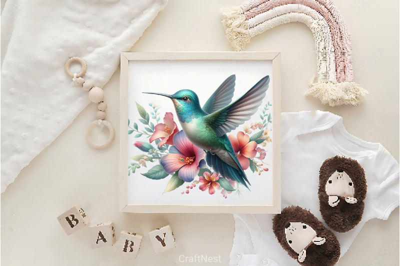 Flower Hummingbird Clipart Bundle - CraftNest - Digital Crafting and Art