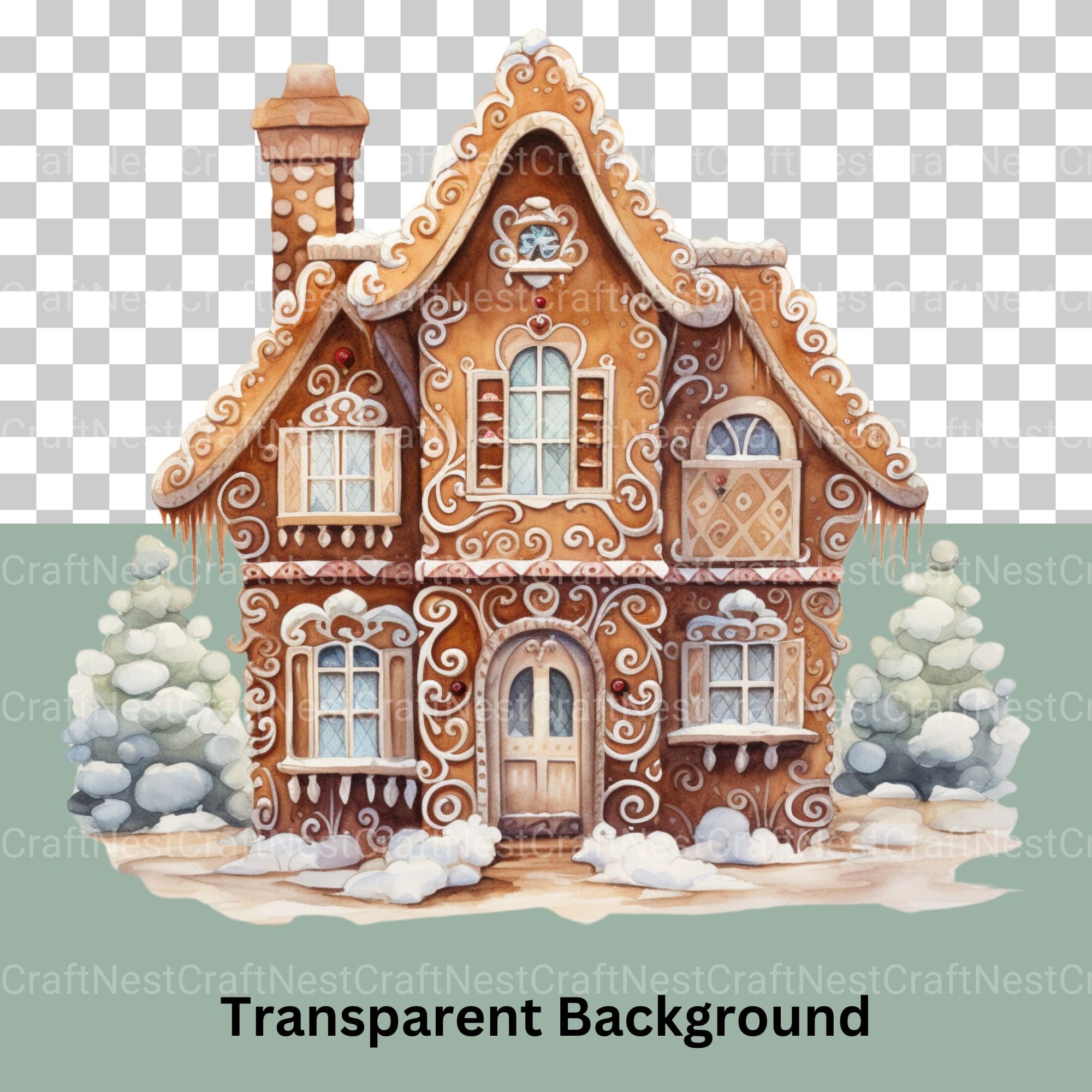 Gingerbread House Clipart Bundle 2 - CraftNest - Digital Crafting and Art