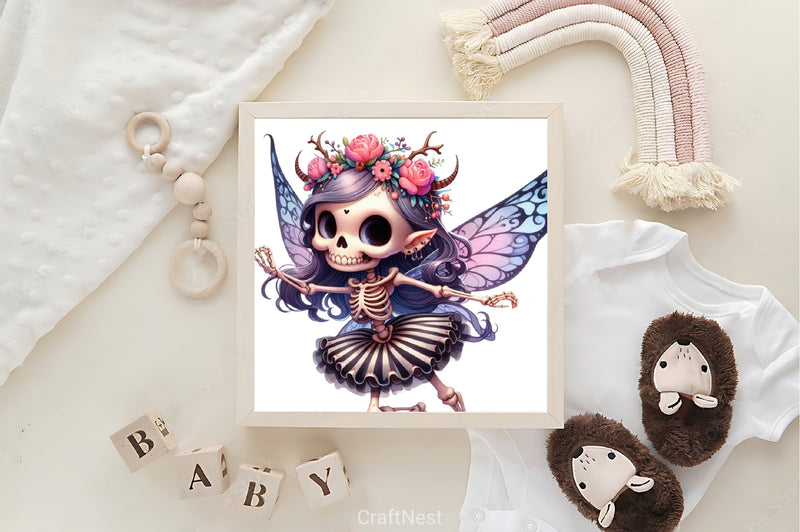 Cute Fairy Skeleton Clipart Bundle - CraftNest - Digital Crafting and Art