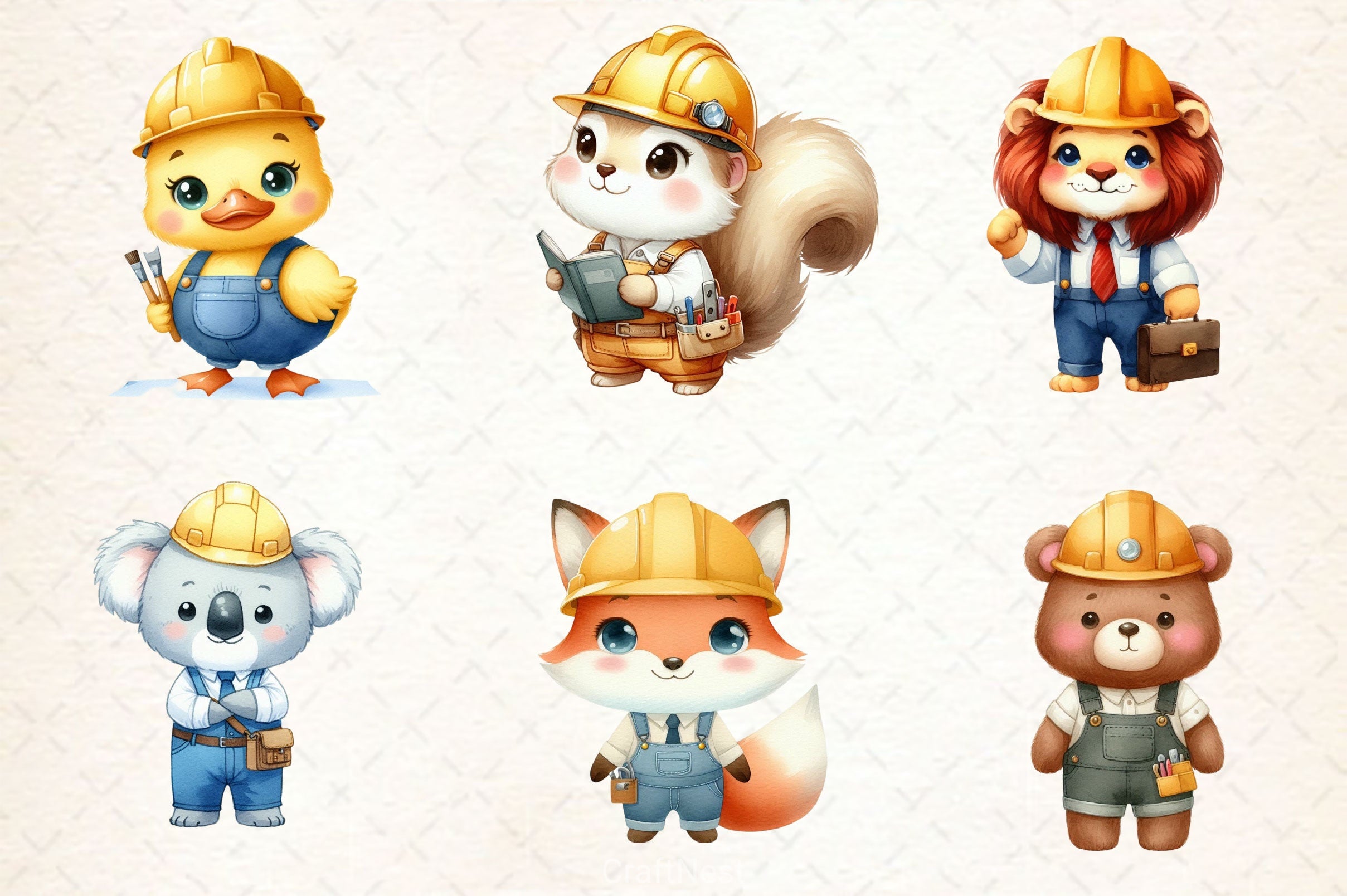 Engineer Animals Clipart Bundle - CraftNest - Digital Crafting and Art