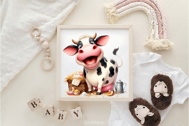 Funny Cute Cow Clipart Bundle - CraftNest - Digital Crafting and Art