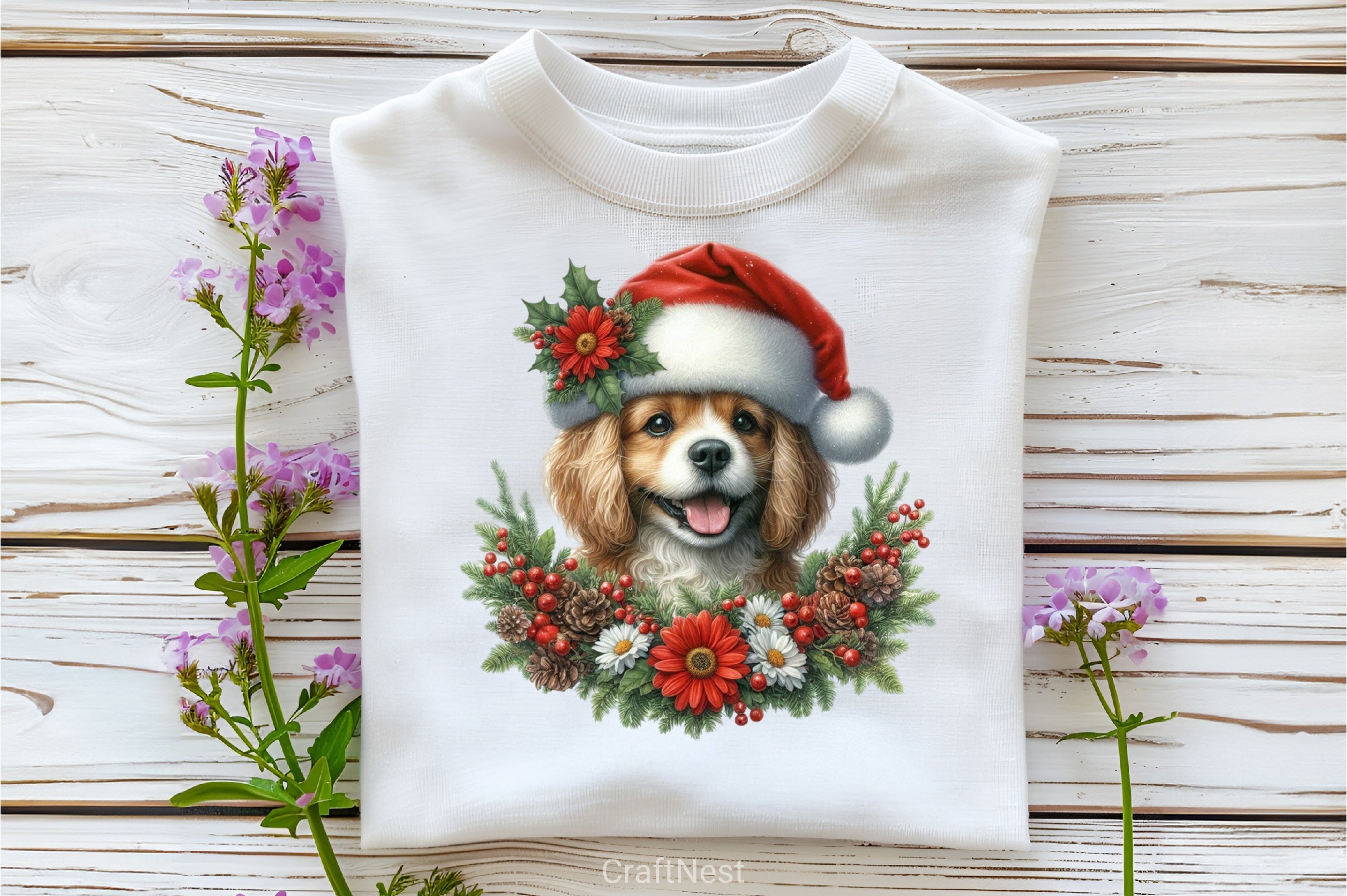 Vintage Christmas Dog Clipart Bundle - CraftNest - Digital Crafting and Art