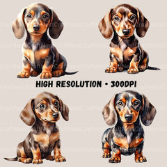 Dachshund Puppies Clipart Bundle 1 - CraftNest - Digital Crafting and Art