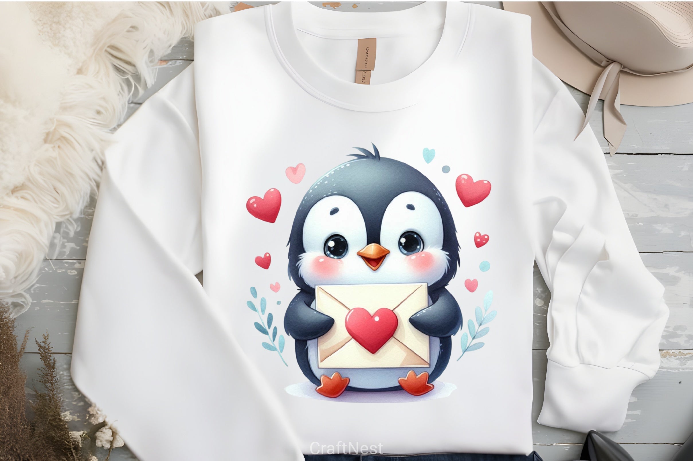 Valentine Penguin Clipart Bundle - CraftNest - Digital Crafting and Art