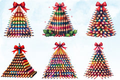 Christmas Pencil Tree Clipart Bundle - CraftNest - Digital Crafting and Art