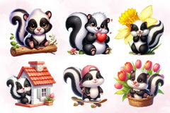 Cute Skunk Clipart Bundle - CraftNest - Digital Crafting and Art